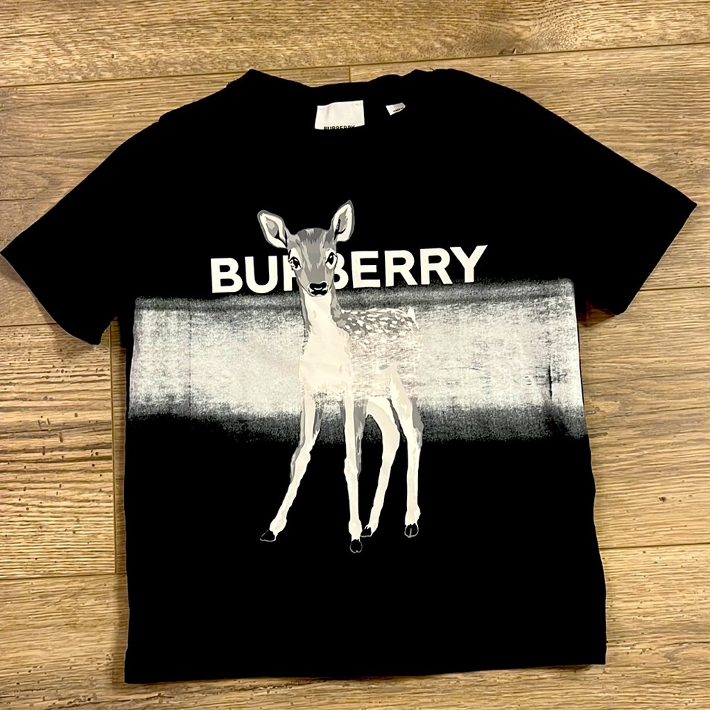 Burberry Black and White Kids Short Sleeve Tee